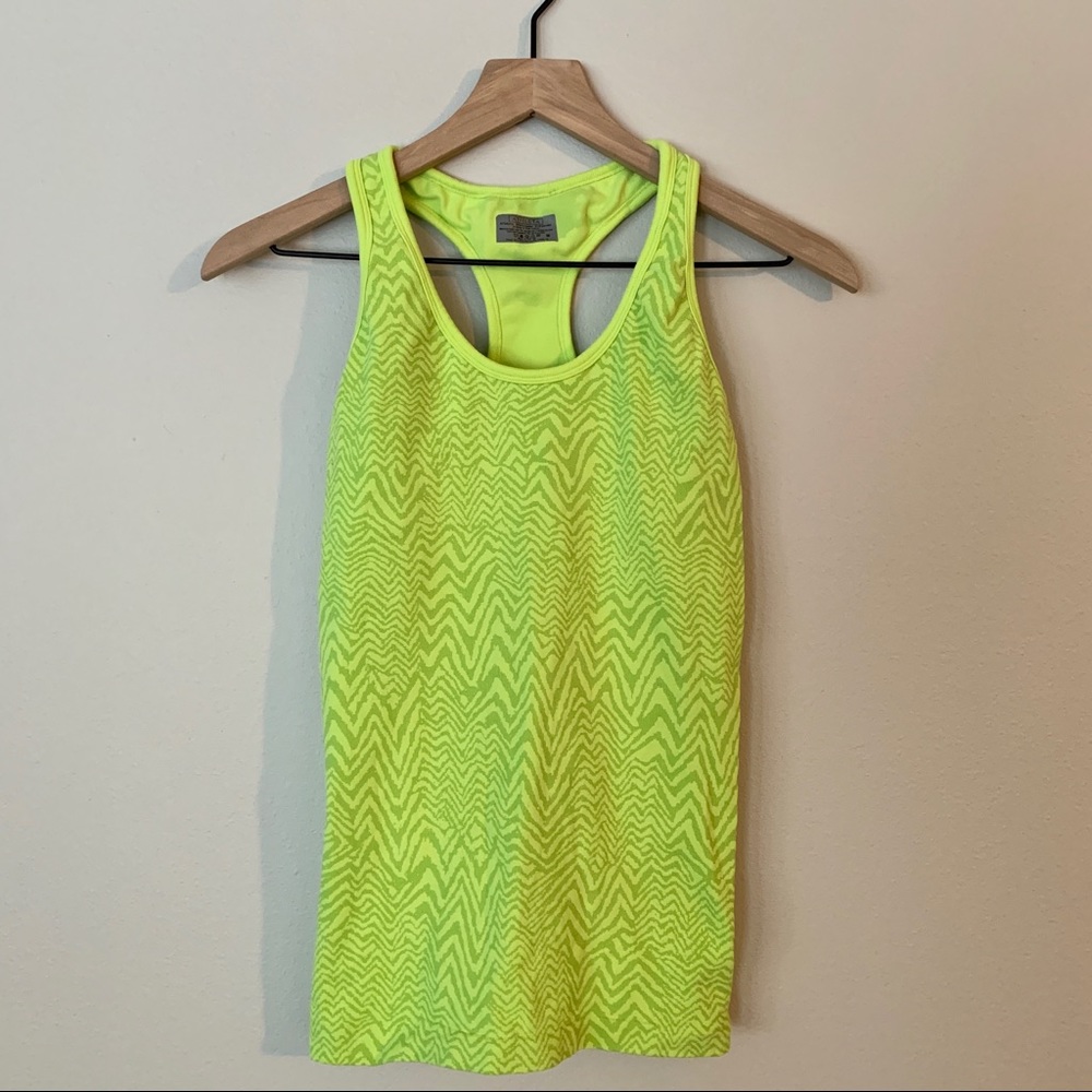 Athleta Racer Back Shelf Bra Tank Top Neon M
